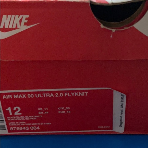 Black and white air max’s men’s size 12 - Picture 4 of 4